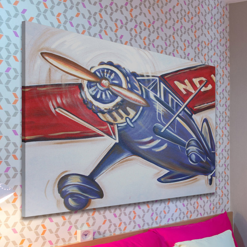 «Vintage Flyer» par Fontes, reproduction sur toile tendue, H 24 po x l 36 po x P 1,5 po