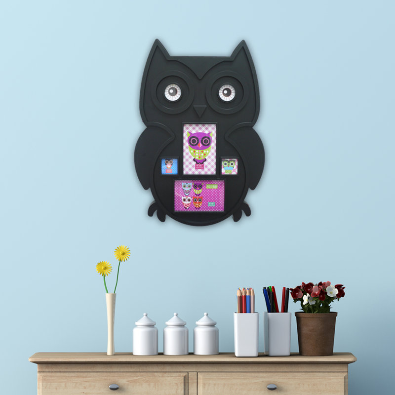 Mackey Kids Owl Multi Picture Frame, Black