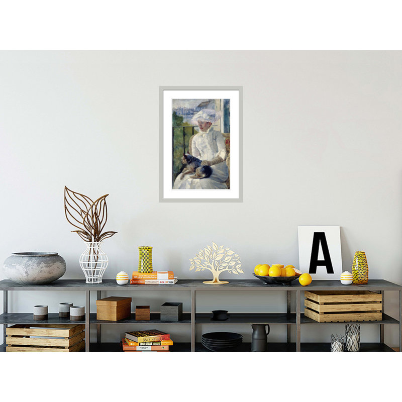 «Young Girl at a Window» par Mary Cassatt, impression giclée encadrée, H 29,5 po x l 21,19 po