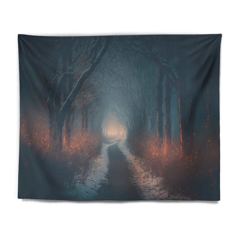 - Tapisserie murale paysage forêt, H 32 po x l 39 po