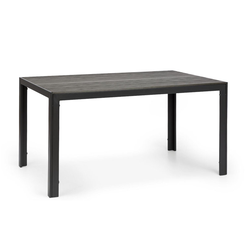 Rectangular Metal Outdoor Dining Table , 150cm cm W 90cm cm D, Anthracite and dark grey