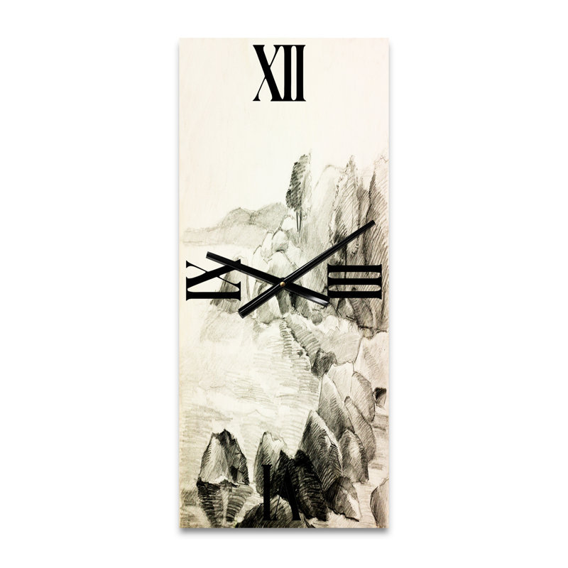 Horloge murale monochrome Lake Shore, Grand