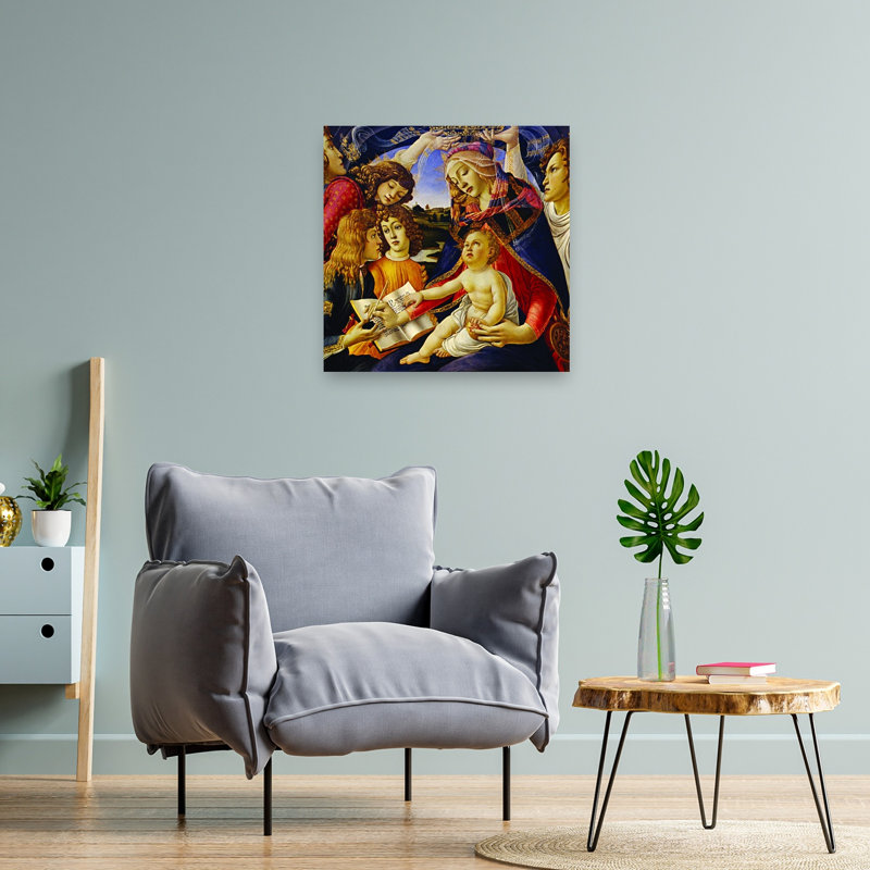 Madonna Of The Magnificat Classic Wall Art Print by Sandro Botticelli - 1 Piece Wrapped Canvas Wall Art