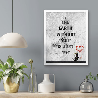 " Attitude Of The Moust Black And White Banksy Gray Dark Industrial Graffiti "