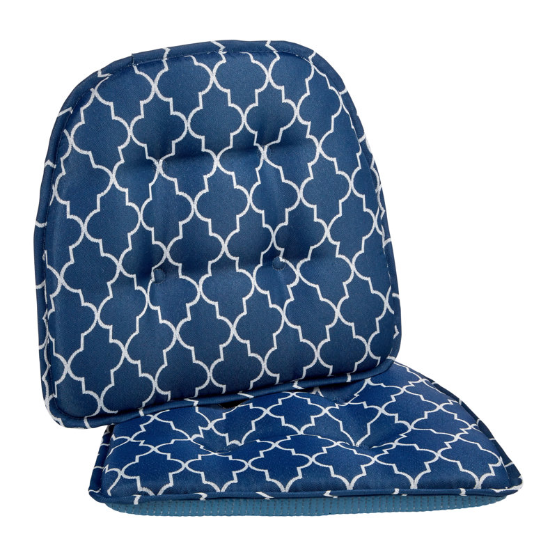 Trellis Non-Slip Indoor Dining Chair Cushion, Blue