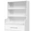 Commode en stratifié blanche à 4 tiroirs l 31,9 "x H 75,6" avec tablettes ouvertes