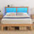 Hazim Solid Wood Standard Bed with Shelves-355361126