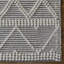 Blanc contemporain tissé à la main et bouclé à plat Kilim | Tapis d'intérieur gris en laine et coton