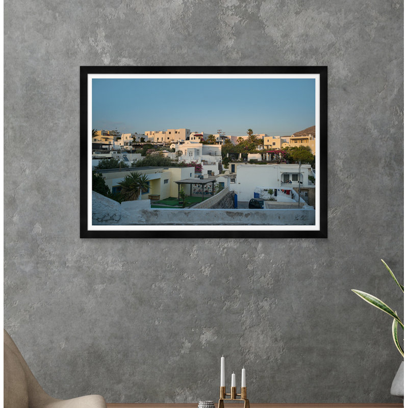 " Megalohori Skyline I " by Tim Klein, Black Framed, 29" H x 42" W x 1.5" D