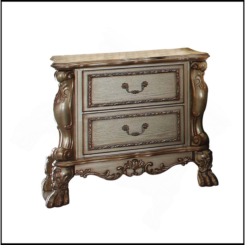 Table de chevet dorée