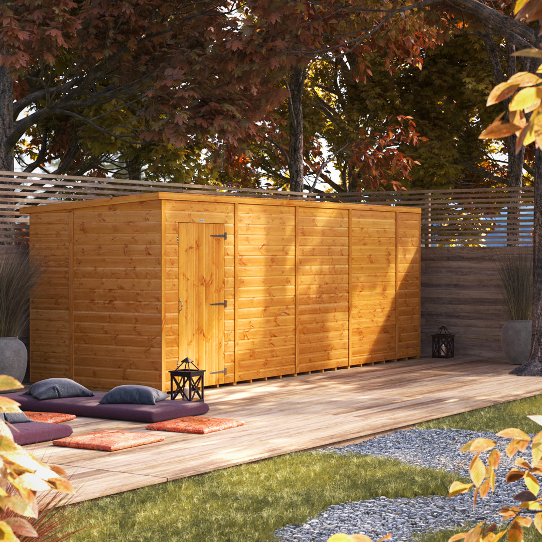Powersheds 18 x 6ft Timber Tongue & Groove Windowless Pent Garden Shed