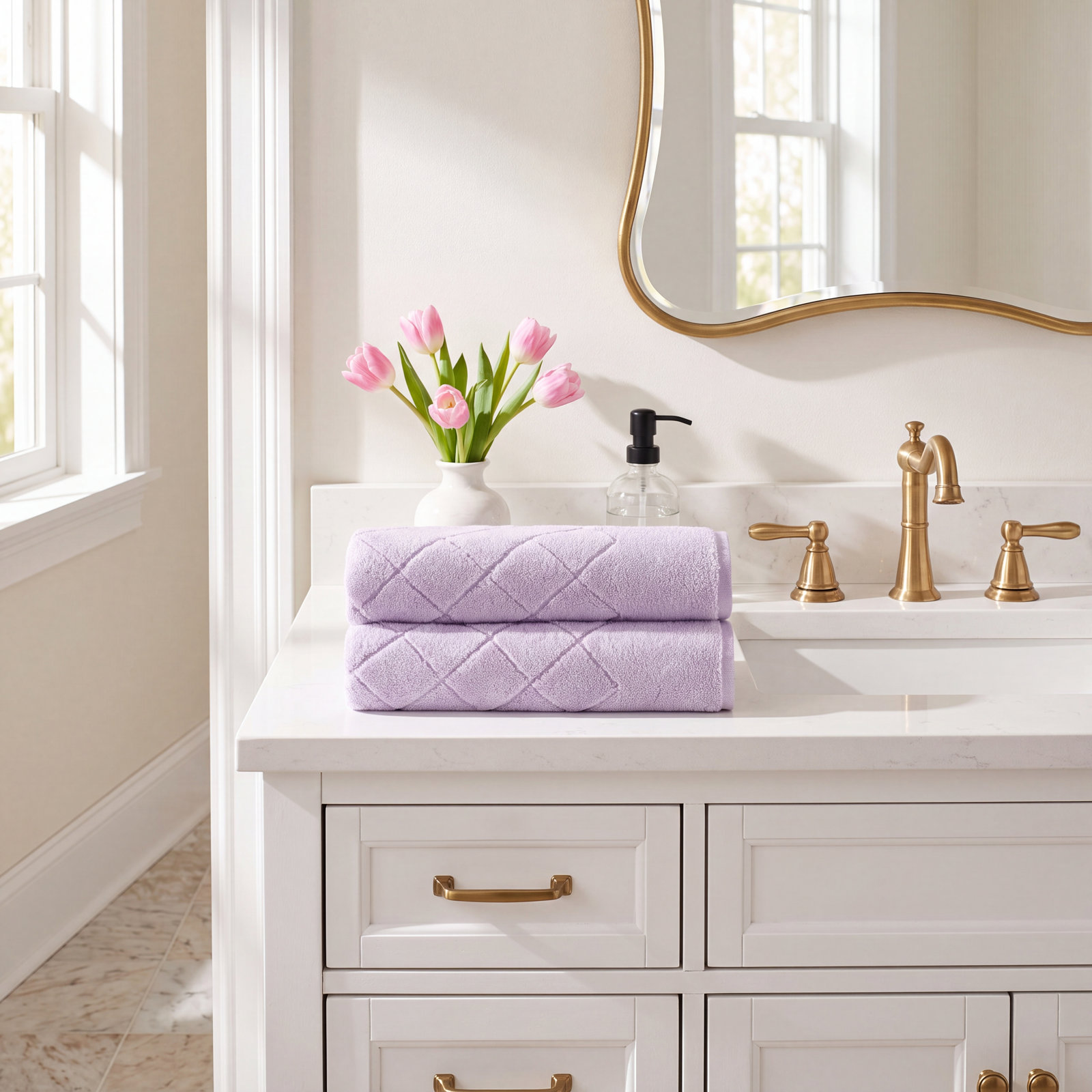 Turkish Cotton Bath Sheet Set, Lilac