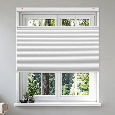 No Drill Cellular Shades for Windows,Brown,27" W X 48" H,Top Down Bottom Up (TDBU) Honeycomb Blinds Easy to Install, Blackout Thermal Insulation Cordless Blinds for Windows