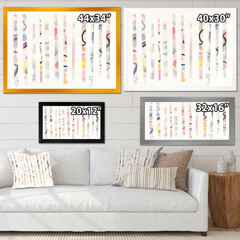 « multicolorier les barres géométriques », reproduction d’art sur toile, H 20 po x l 20 po x P 1 po, Cadre noir