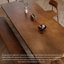 Table de salle à manger rectangulaire en bois massif brun-187055799