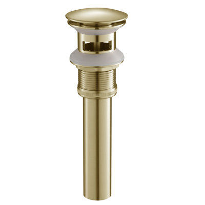 2.63'' W Brass Push Pop-Up Bathroom Sink Drain with Overflow