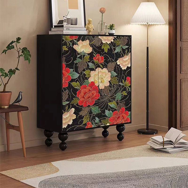 20 Pair Solid Wood Shoe Storage Cabinet, Black
