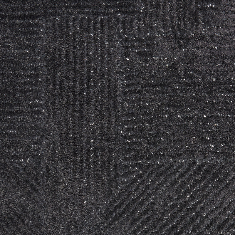 Castone Geometric Area Rug in Black, Rectangle 4' x 6'