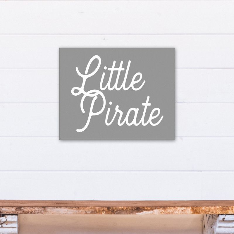 Art sur toile little pirate Briggs, H 16 po x l 20 po x P 1,25 po, Gris