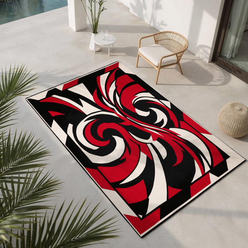 Tapis intérieur et extérieur Midnight Phoenix, Rectangle 9 pi x 12 pi