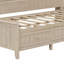 Lit de jour simple en bois avec tablettes de rangement et 3 tiroirs, lait blanc antique