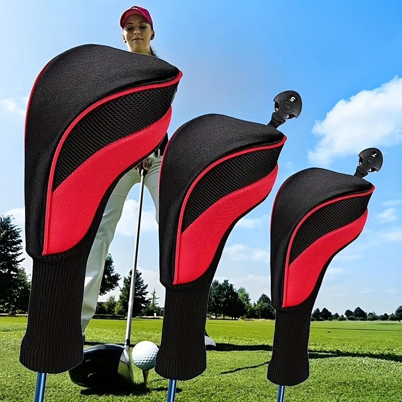 Ensemble de housses pour club de golf en filet, housses de protection pour hommes et femmes, Rouge