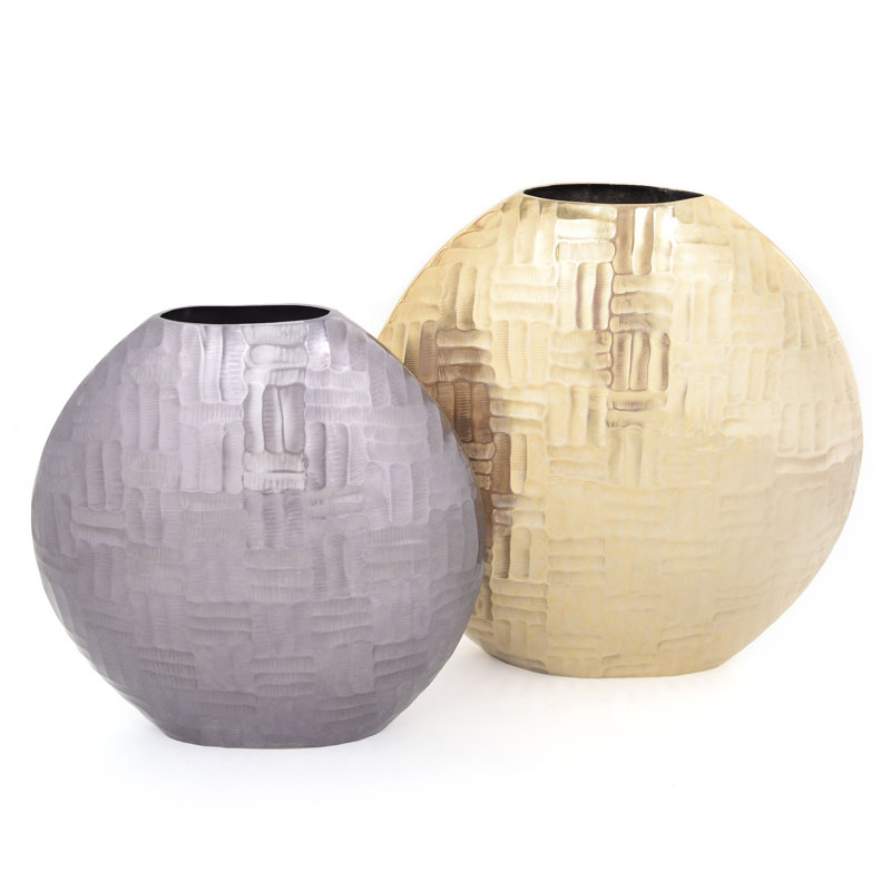 Metal Table Vase, 50cm H x 50cm W x 18cm D, Gold