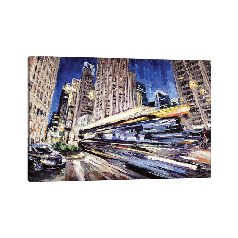 Michigan Ave Above Water St by Roger Disney - Wrapped Canvas Gallery-Wrapped Canvas Giclée
