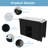 74.8" Black Mobile Kitchen Island with Extendable Dining Table, Marble Veneer Top & Power Outlet - Storage Cart with 3 Drawers & Cabinet for Dining Room-1688423260-1688423250