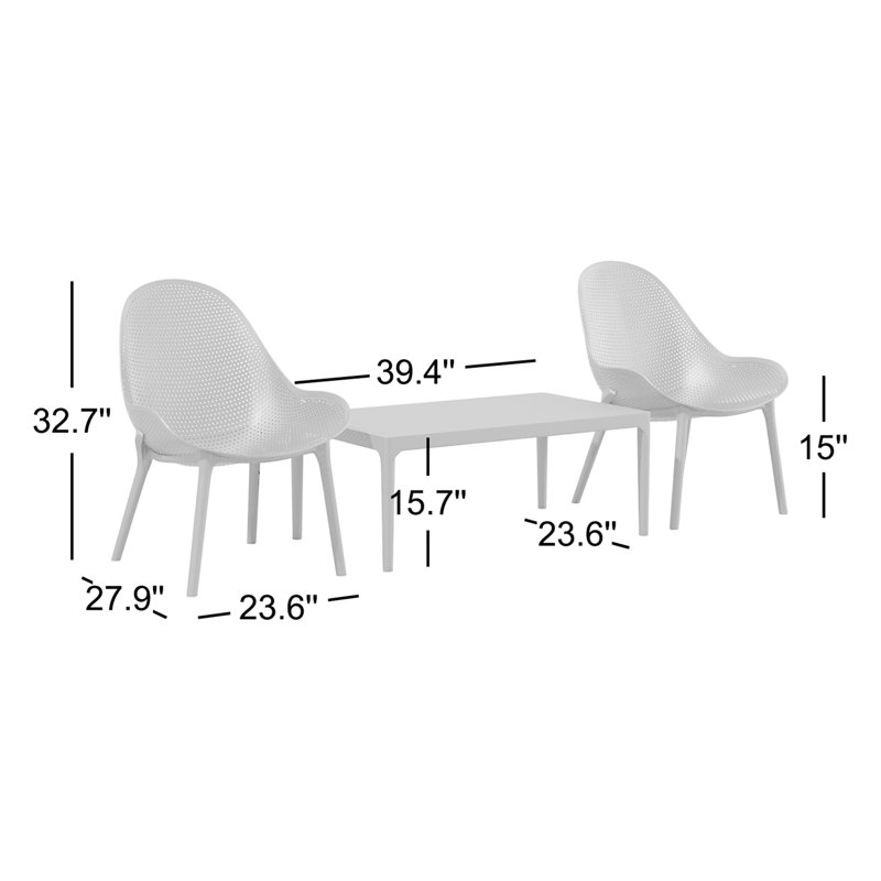 Farrah 2 - Person Patio Conversation Set, Taupe