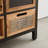 Vintage Storage Cabinet with Multi-Colored Drawers, 35 x 33 inches, Metal Mesh Design, Distressed Fir