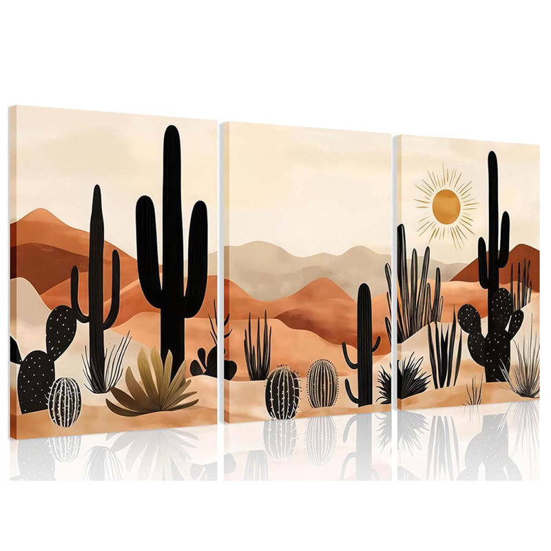 3 Piece Wrapped Canvas Print, 40 cm H x 90 cm W