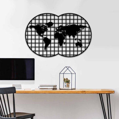 Stylish Black Metal Wall Accessory, 29.1 x 19.3 inches | 100% Durable Metal Construction (Thickness: 0.06 inches) | Easy Wall Mounting with Back Hook | Perfect for Home Décor & Modern Interiors