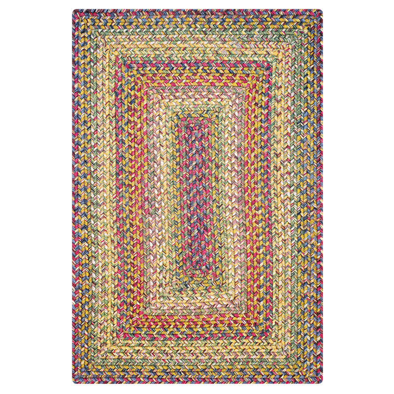  Braided Rug Pet Friendly Washable Indoor/Outdoor Multicolor Country Rug, Rectangle 4' x 6'