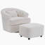 Chaise pivotante en tissu avec repose-pieds Teddy