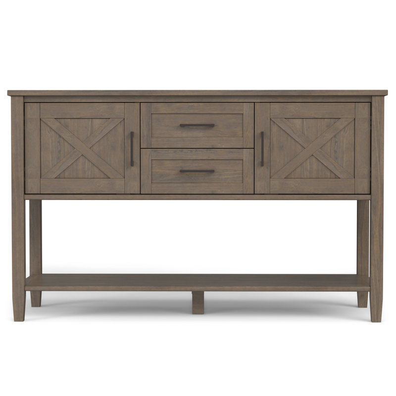 Ela 48'' Smoky Brown Solid Wood Console Table with Storage