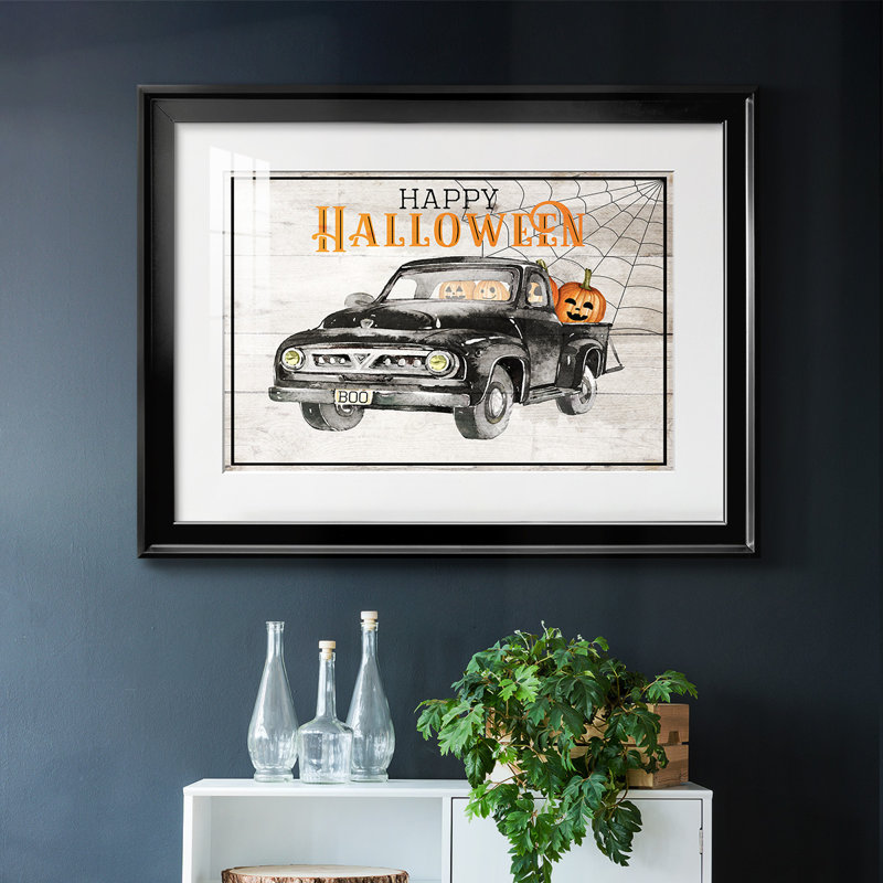 Happy Halloween, impression sur papier encadrée, Noir, H 15 po x l 21 po x P 1,5 po
