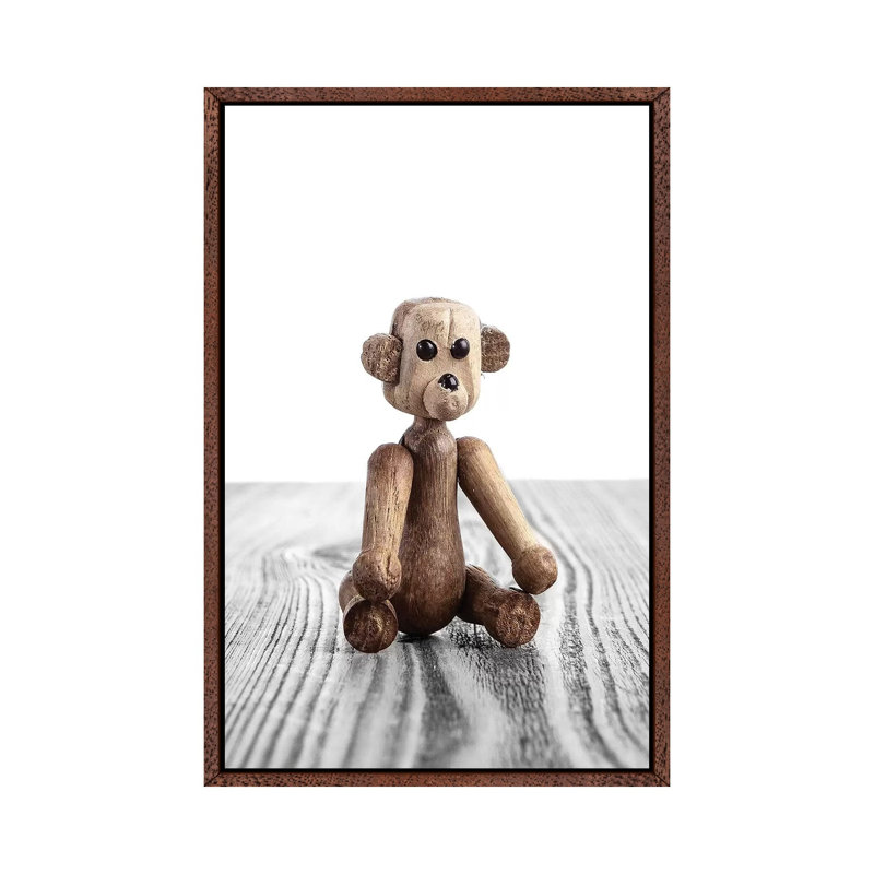 Bear Zooline - Print on Canvas, 66.04 cm H x 45.72 cm W, Classic Brown Wood Framed