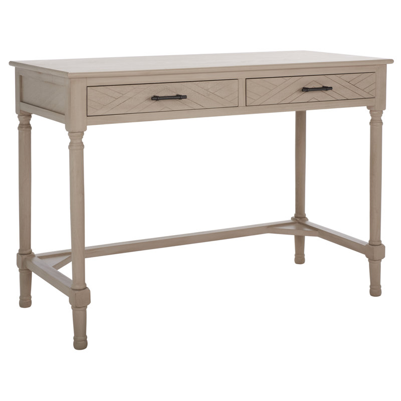 Handler 2-Drawer Writing Desk with Shelves, Taupe