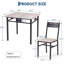 Ensemble table et chaises pour 2 personnes – Table de cuisine carrée compacte 3 pièces-1632173462-1632173460