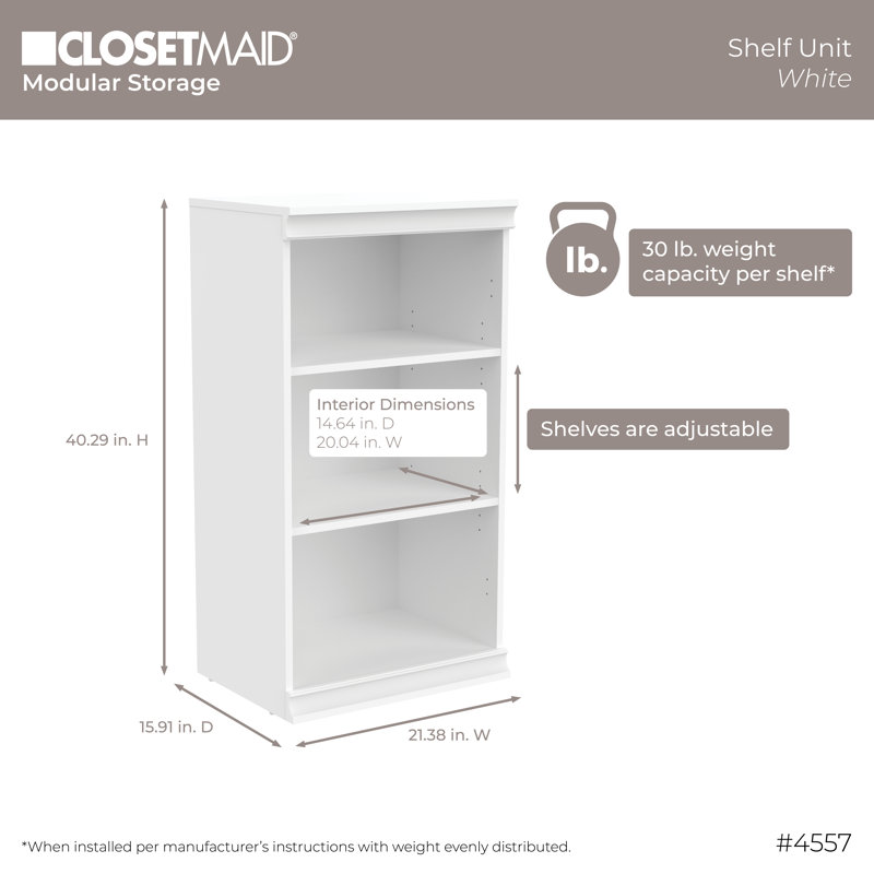 Système de rangement modulaire l 68,76 po - l 78 po, Blanc