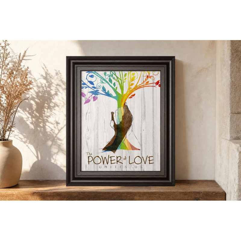 Art mural «Power of Love» - 22 po x 26 po - cadre brun