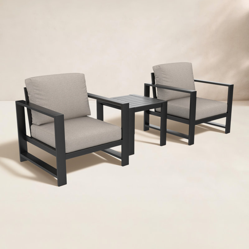 Dulcie 2-Person Seating Set with Sunbrella® Cushions, Cast Silver Sunbrella®