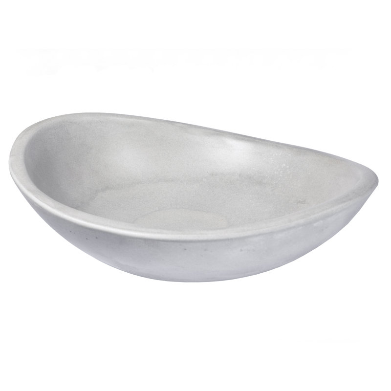 Lavabo de salle de bain ovale fait à la main, Gris clair