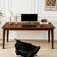 Bureau d'écriture rectangulaire 63 "en bois d'hévéa massif pour bureau personnel-864945135
