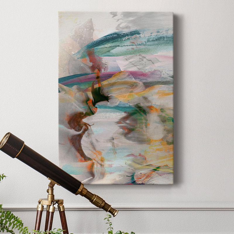Mouvement abstrait I - reproduction d'art sur toile tendue avec châssis de qualité supérieure, H 48 po x l 32 po x P 1 po
