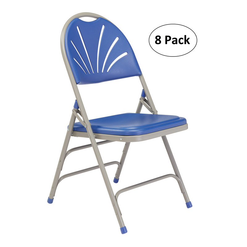 Ensemble de 8 chaises pliantes empilables National Public Seating, Bleu