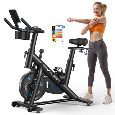 MERACH Indoor Cycling Bike, 300 lb Capacity, Quiet Magnetic Resistance with Free App and Tablet Mount