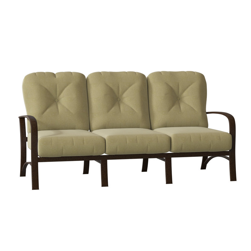 Fremont Outdoor 3 - Seat Patio Sofa, Chestnut Brown, Denver Scarlett Sunbrella®