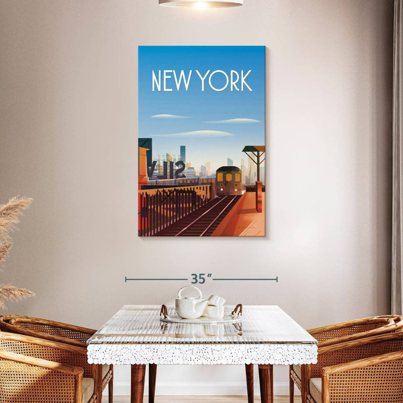 Train Aime New York, H 45 po x l 30 po